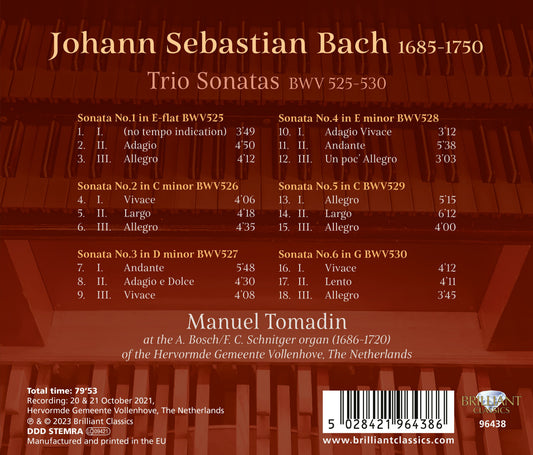 J.S. Bach: Trio Sonatas Bwv 525-530