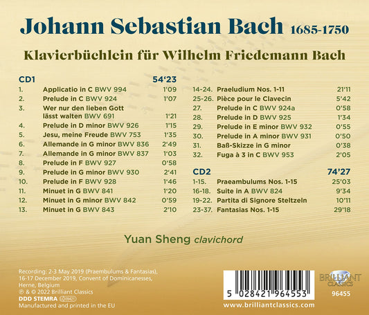 J.S. Bach: Klavierbuchlein Fur Wilhelm Friedemann Bach