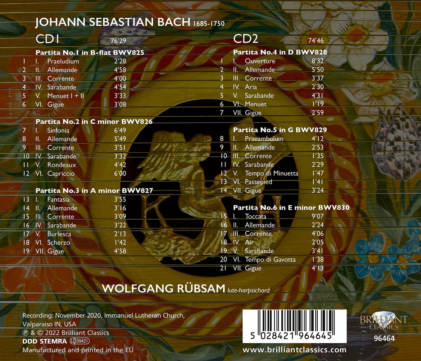 J.S. Bach: Partitas, Bwv 825-830