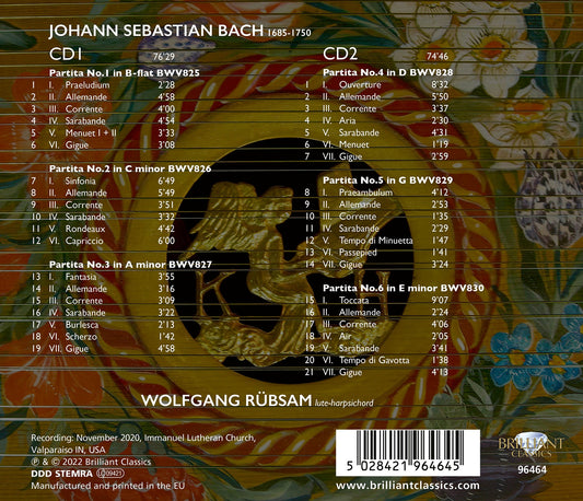 J.S. Bach: Partitas, Bwv 825-830