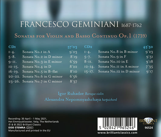 Geminiani: Violin Sonatas Op. 1