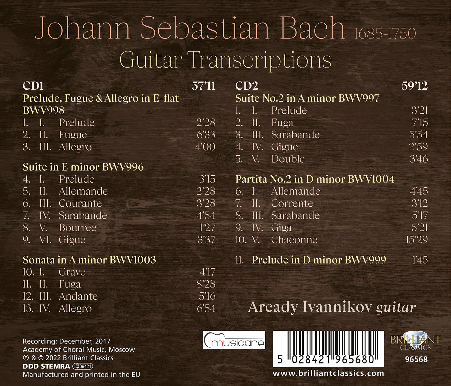 J.S. Bach: Guitar Music