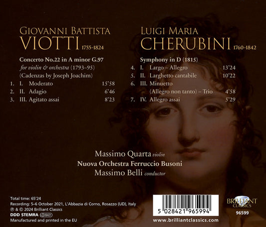 Viotti: Violin Concerto No. 22; Cherubini: Symphony in D