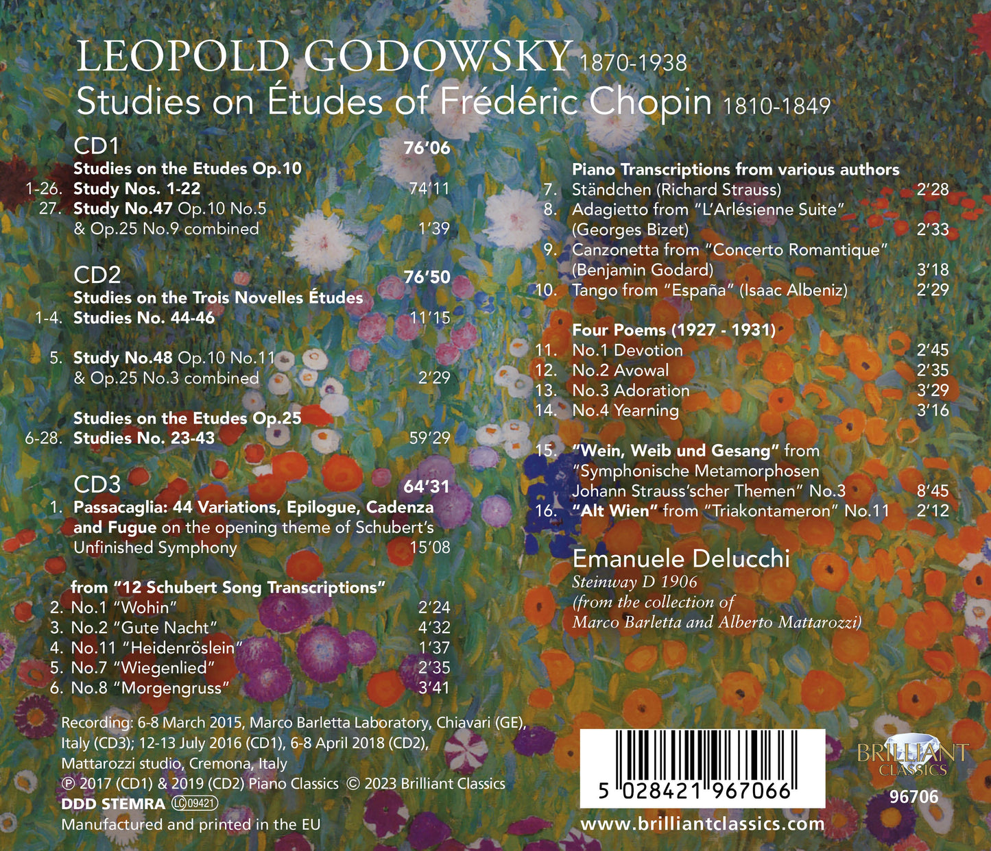 Godowsky: Complete Studies On Chopin - Passacaglia, Transcri