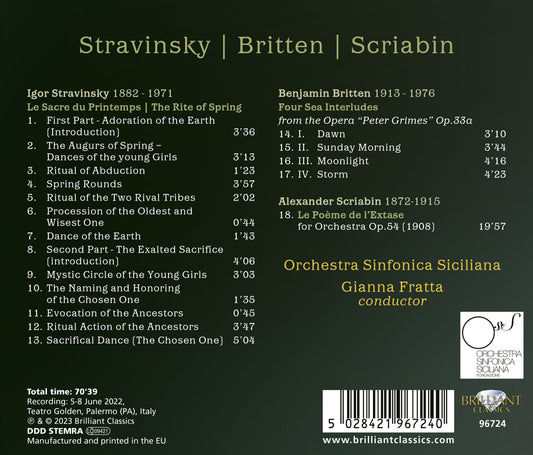 Stravinsky, Britten & Scriabin: Orchestral Music