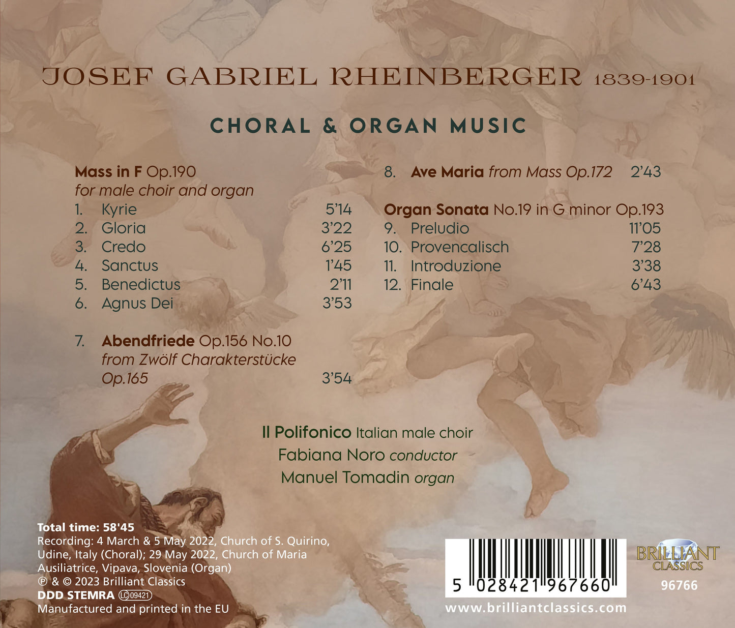 Rheinberger: Choral & Organ Music