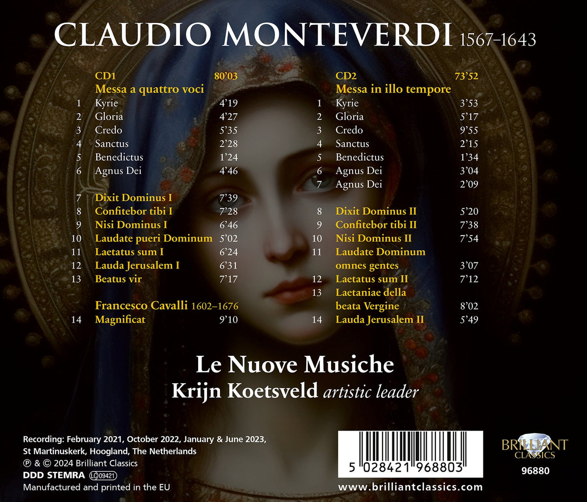 Monteverdi: Messa Et Salmi Krijn Koetsveld, Le Nuove Musiche