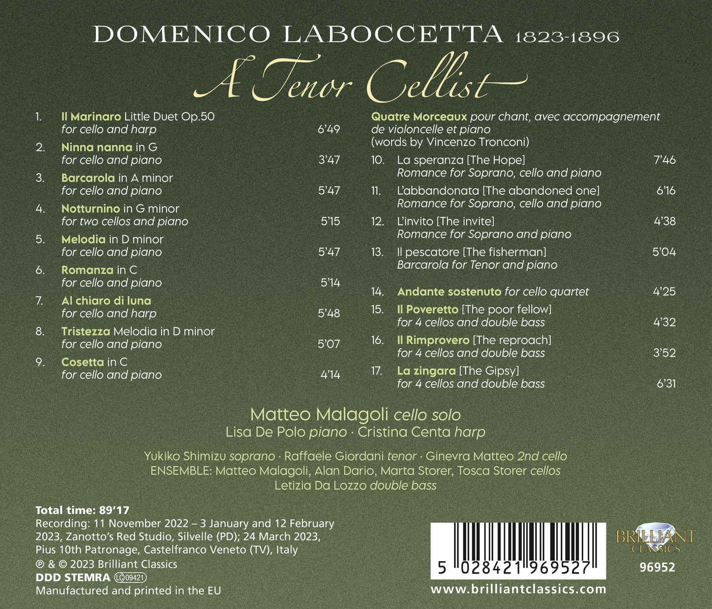 Laboccetta: A Tenor Cellist
