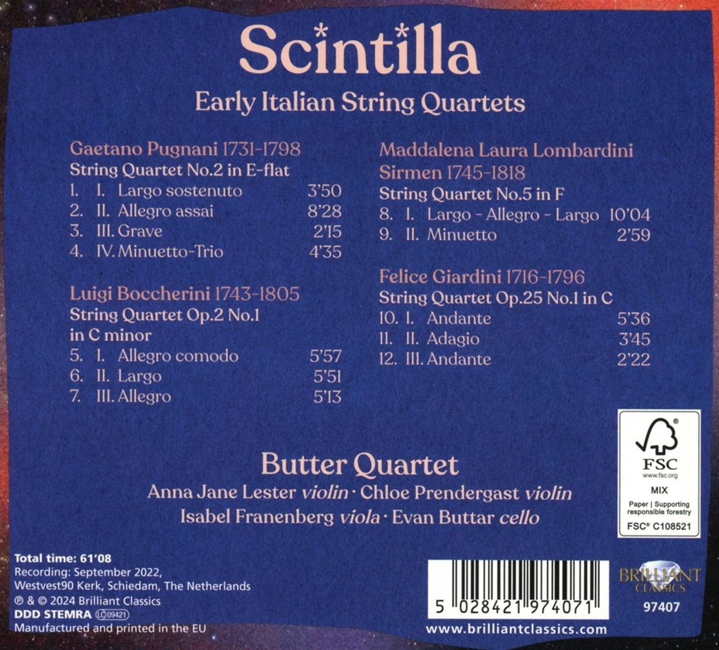 Boccherini, Giardini, Pugnani & Sirmen: Scintilla - Early It