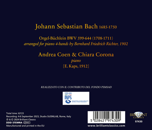 J.S. Bach: Orgelbuchlein, BWV 599-644 arranged for Piano 4-h