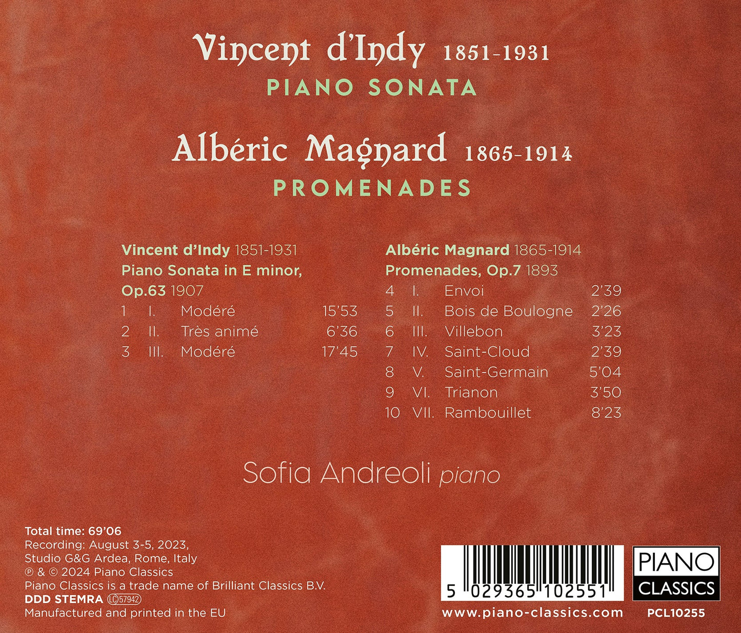 D'Indy: Piano Sonata; Magnard: Promenades Sofia Andreoli