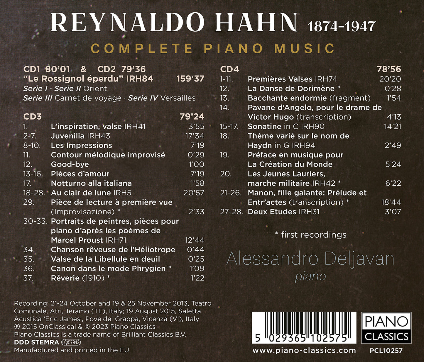Hahn: Complete Piano Music