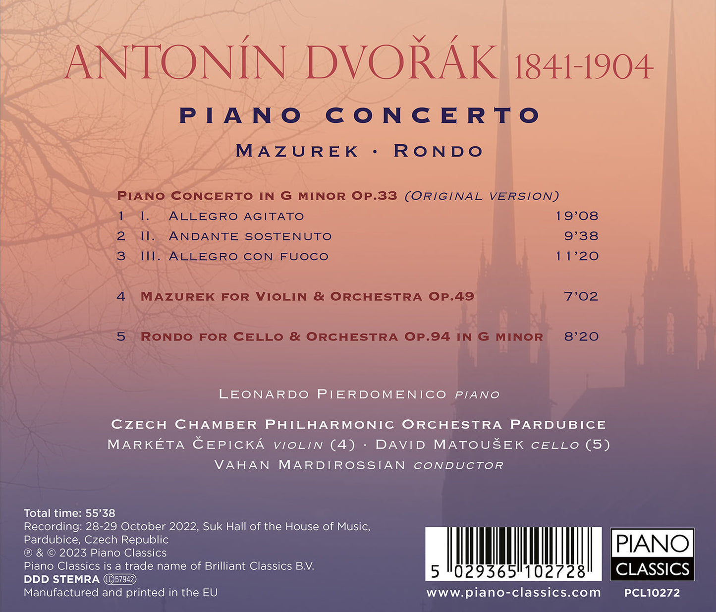 Dvorak: Piano Concerto; Mazurek; Rondo