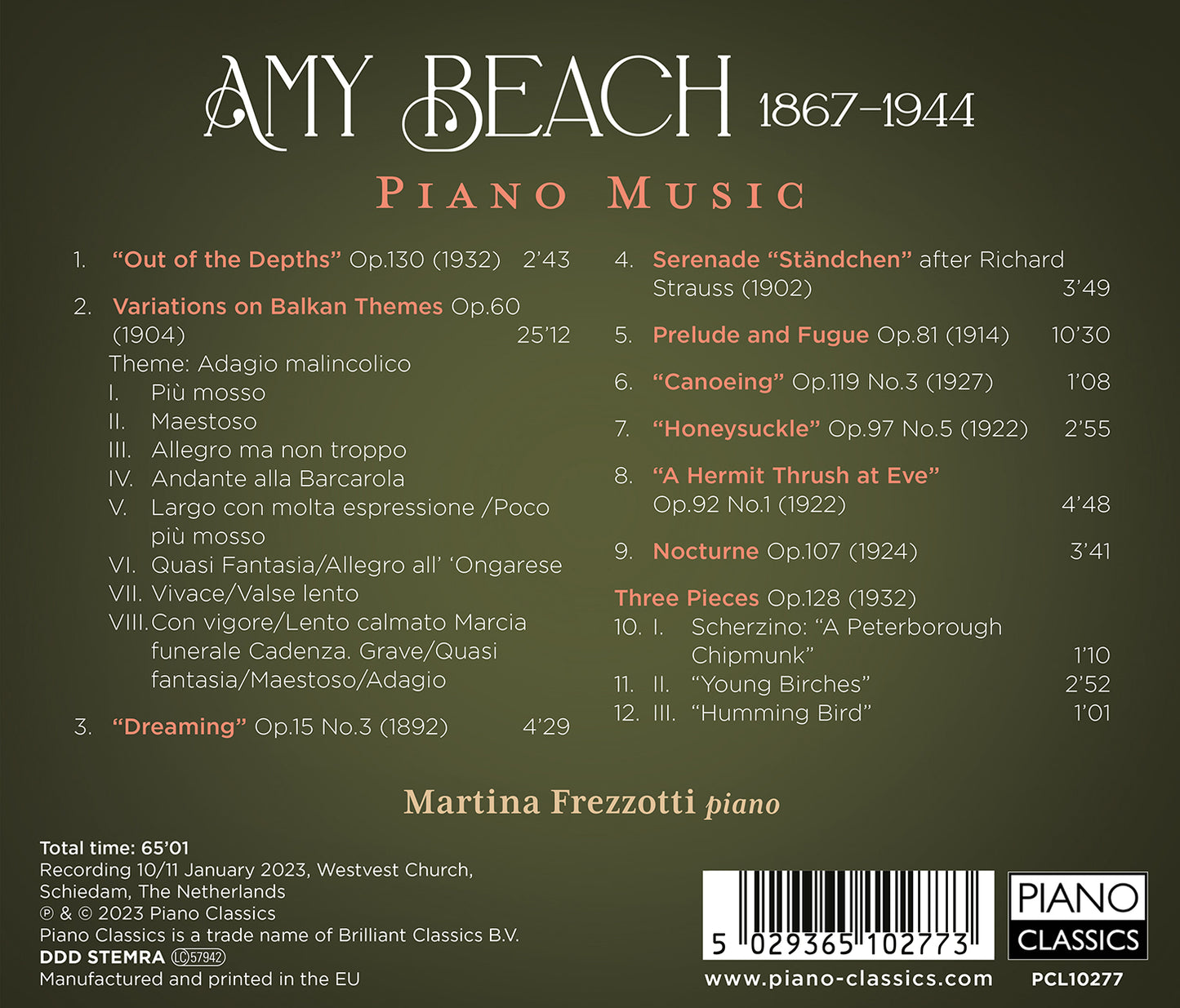 Beach: Piano Music Martina Frezzotti