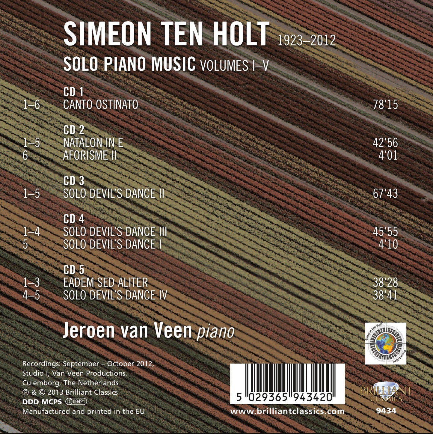 Simeon Ten Holt: Solo Piano Music, Vol. 1-5