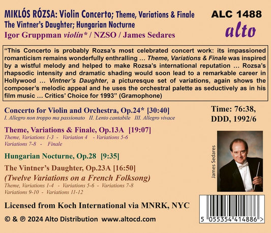 MIKLOS ROZSA: VIOLIN CONCERTO THEME VARIATIONS