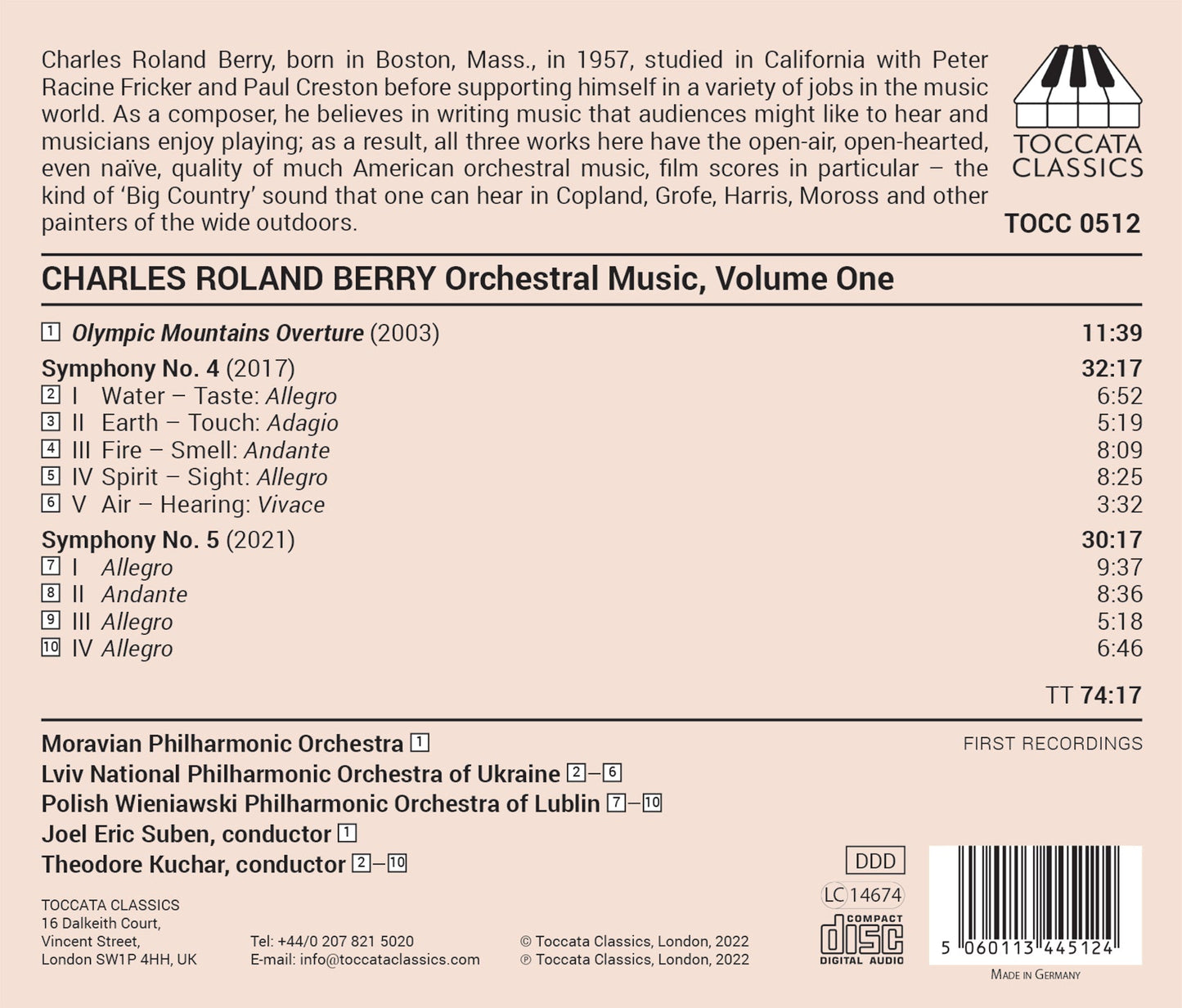 Berry: Orchestral Music, Vol. 1
