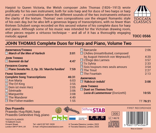 Thomas: Complete Duos For Harp & Piano, Vol. 2