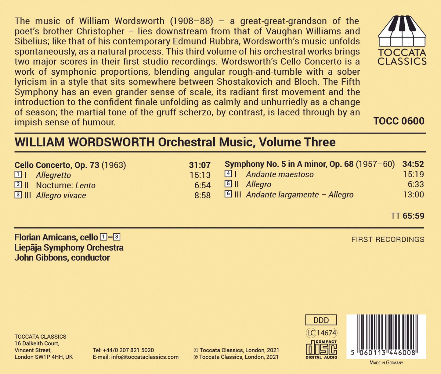 Wordsworth: Orchestral Music, Vol. 3