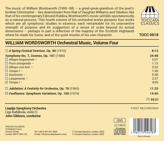Wordsworth: Orchestral Music, Vol. 4 Liga Baltabola, Liepaja Symphony Orchestra, John Gibbons