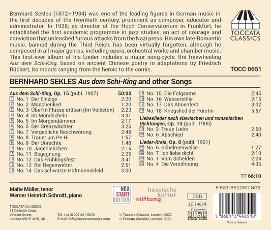 Sekles: Lieder - Aus Dem Schi-King & Other Songs