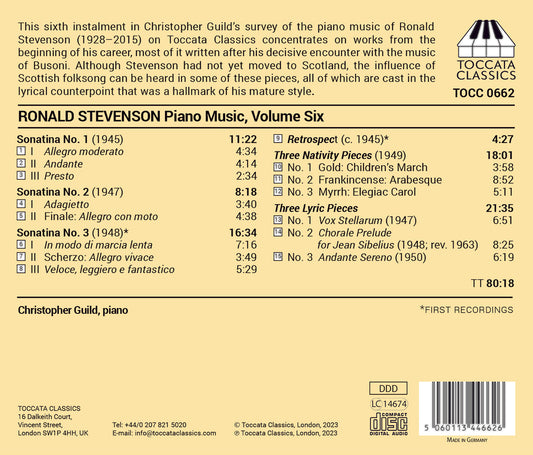 Stevenson: Piano Music, Vol. 6 / Christopher Guild