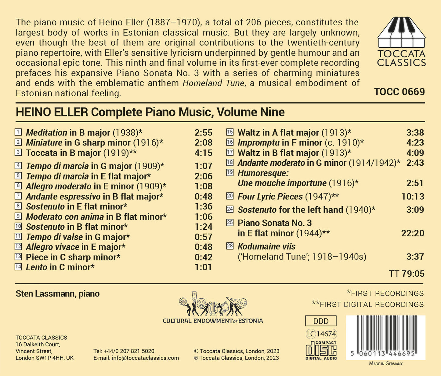 Eller: Complete Piano Music, Vol. 9