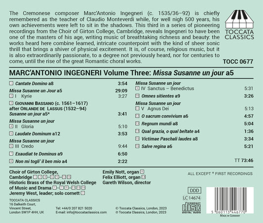 Ingegneri: Missa Susanne Un Jour A5, Vol. 3