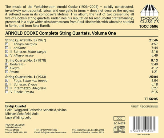 Cooke: Complete String Quartets, Vol. 1 / Bridge Quartet