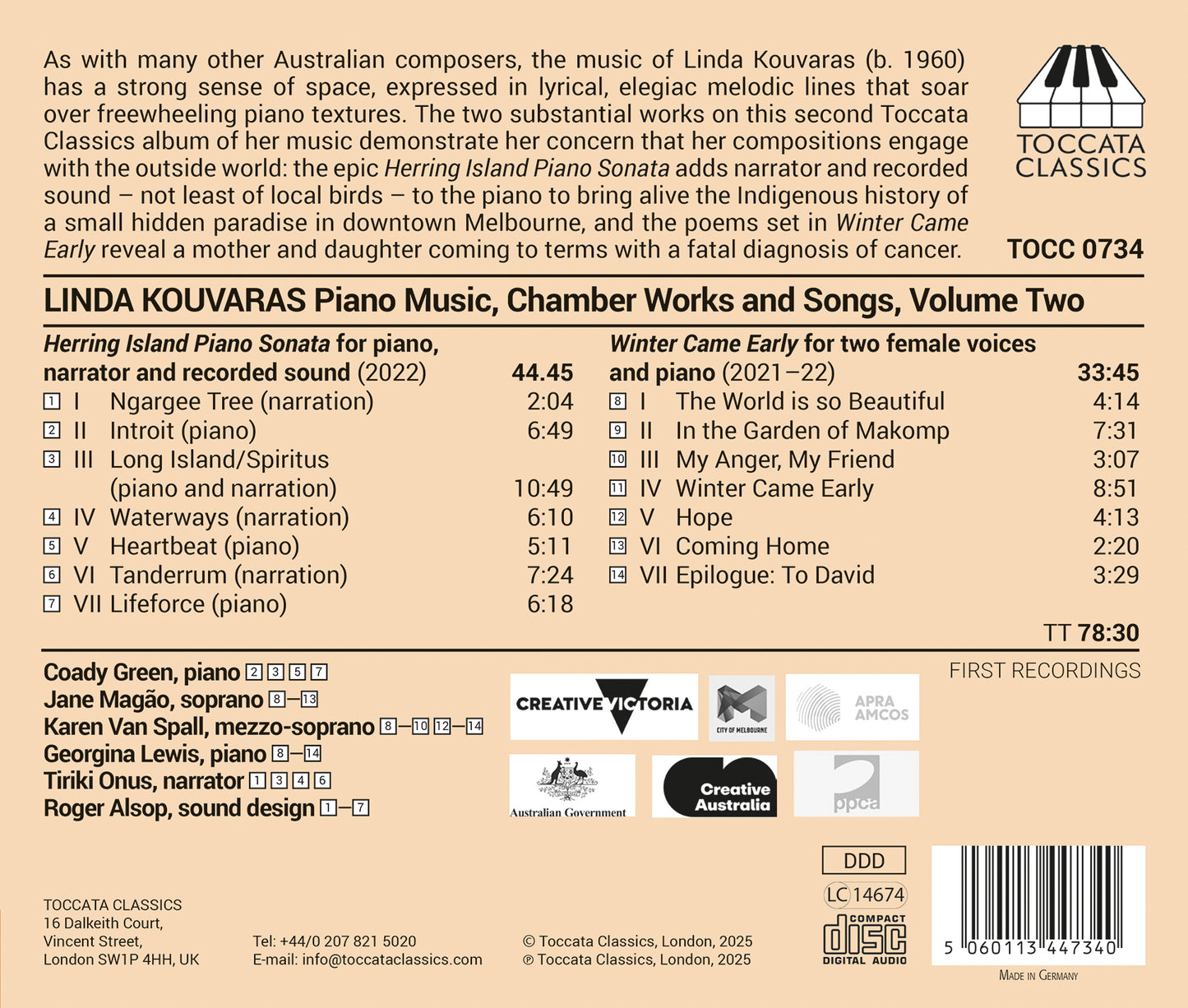 Kouvaras: Piano Music; Chamber Works & Songs, Vol. 2