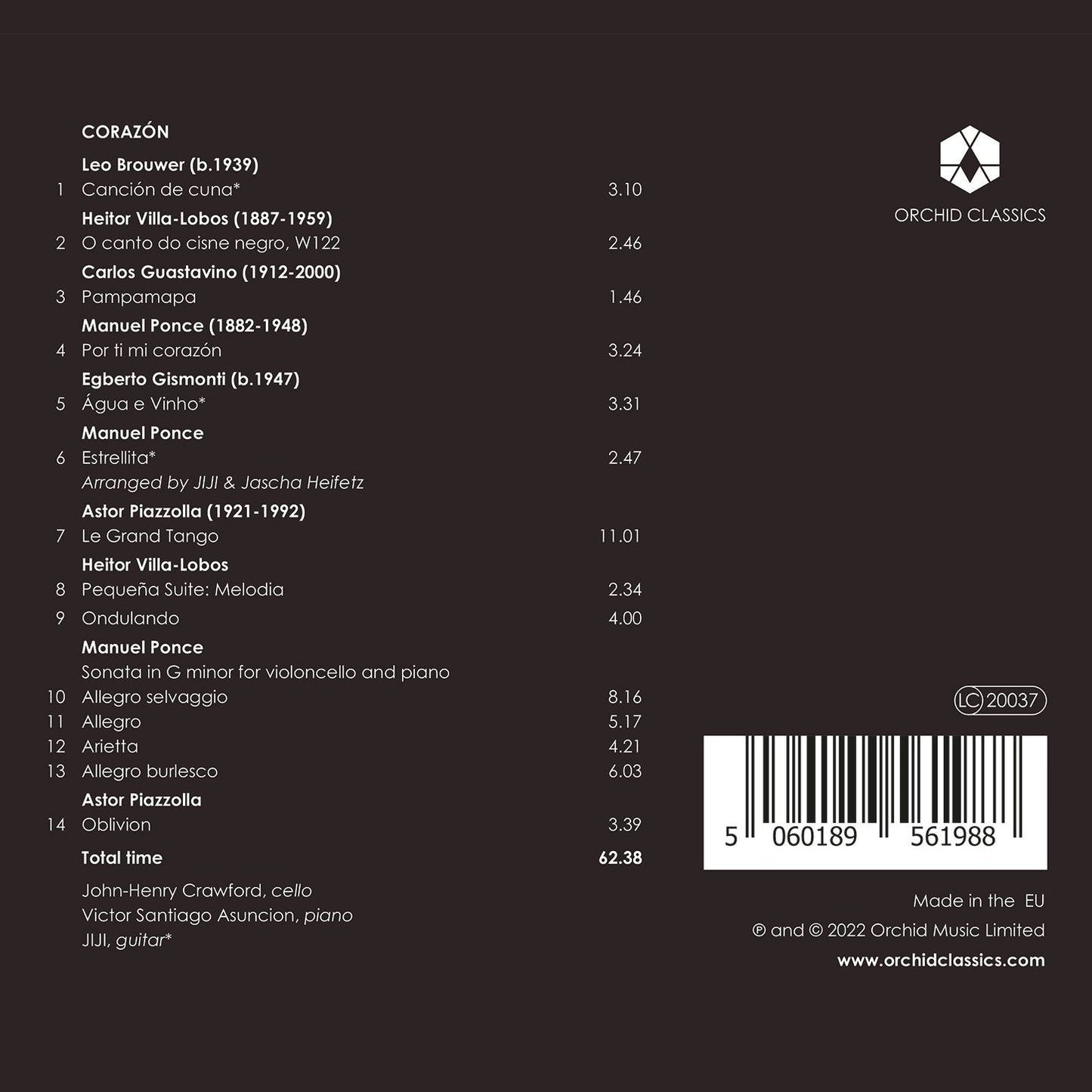 Brouwer, Gismonti, Guastavino, Piazzolla, Ponce & Villa-Lobo