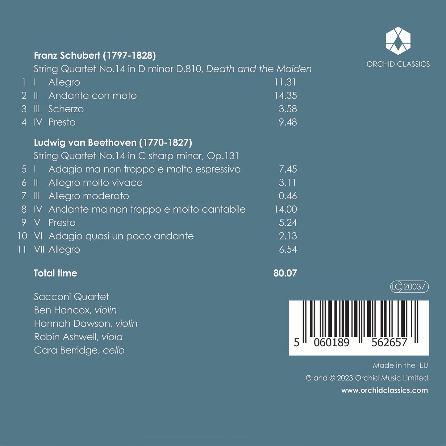 Beethoven & Schubert: Sacconi Quartet