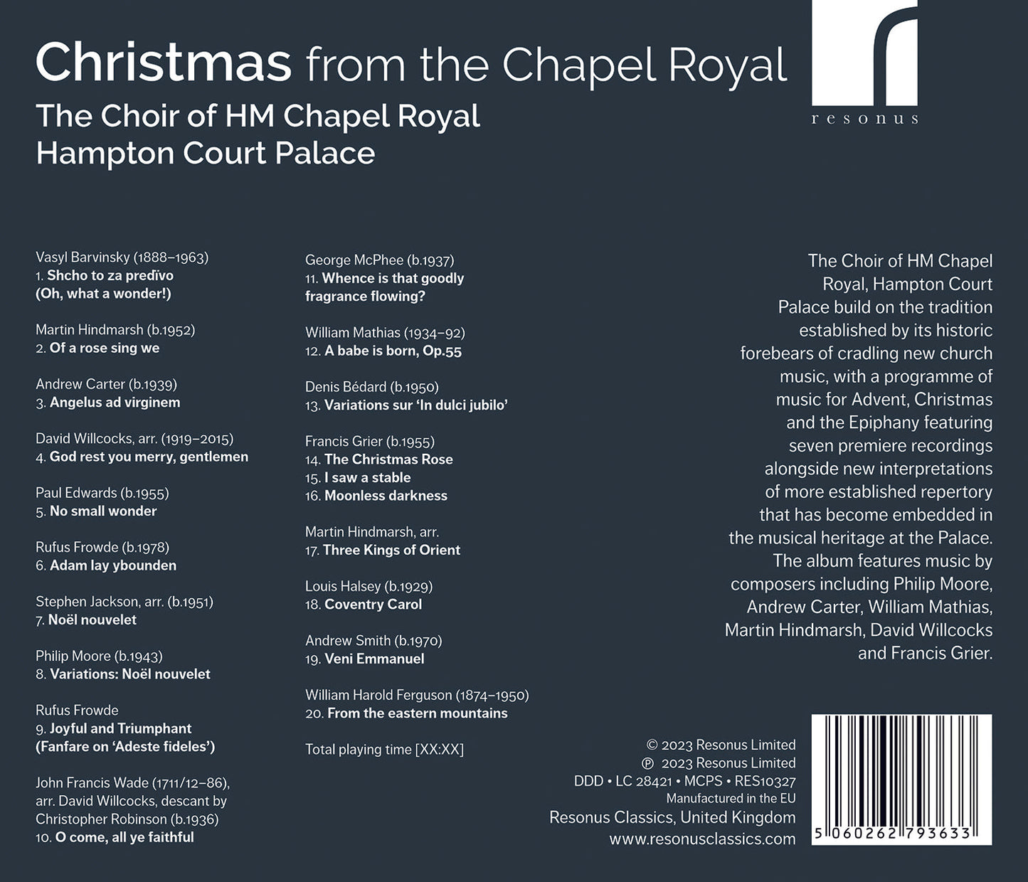 Christmas From The Chapel Royal The Choir Of Hm Chapel Royal, Hampton Court Palace, Rufus Frowde
