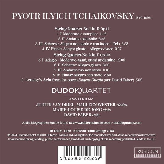 TCHAIKOVSKY: VOLUME 1 - STRING QUARTETS NOS. 1 & 2