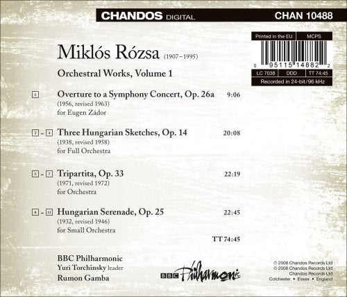 Rozsa: Orchestral Works, Vol. 1