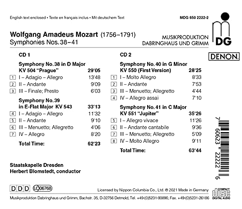 Symphonies Nos. 38-41