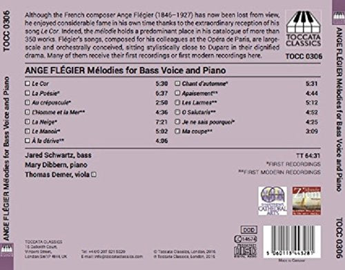Flégier: Mélodies for Bass Voice & Piano