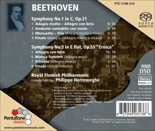 Beethoven: Symphonies Nos. 1 & 3