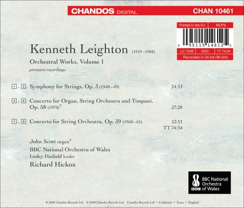 Leighton, K.: Orchestral Music, Vol. 1 - Symphony for String