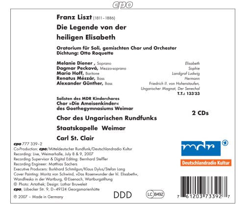 LISZT: Legende von der heiligen Elisabeth (Die)