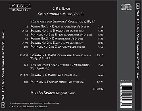 C.P.E. Bach: The Solo Keyboard Music, Vol. 36