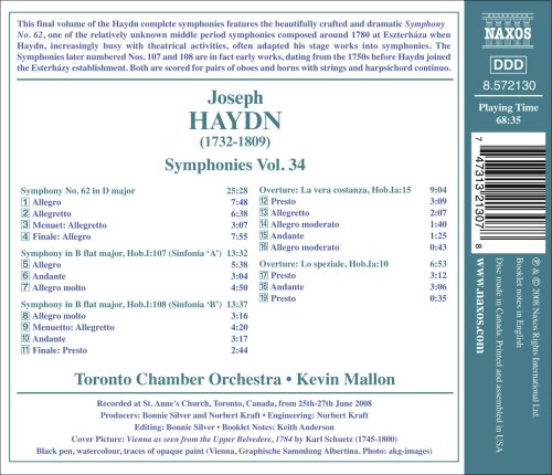 Haydn, J.: Symphonies, Vol. 34 (Nos. 62, 107, 108 / La Vera