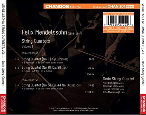 Mendelssohn: String Quartets, Vol. 1