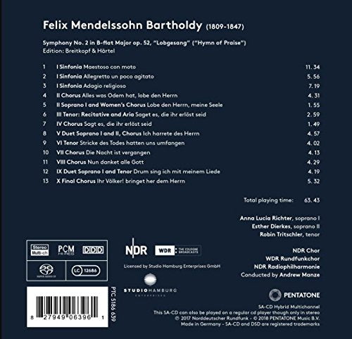 Mendelssohn: Symphony No. 2 in B-Flat Major, Op. 52, MWV A18