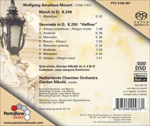 Mozart, W.A.: Serenade No. 7, K. 250, Haffner