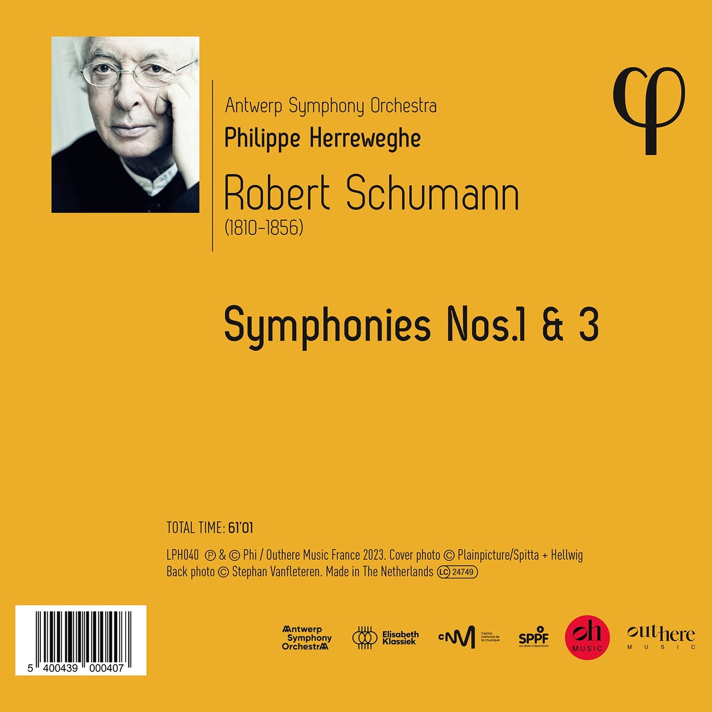 Schumann: Symphonies Nos. 1 & 3 / Antwerp SO; Philippe Herreweghe