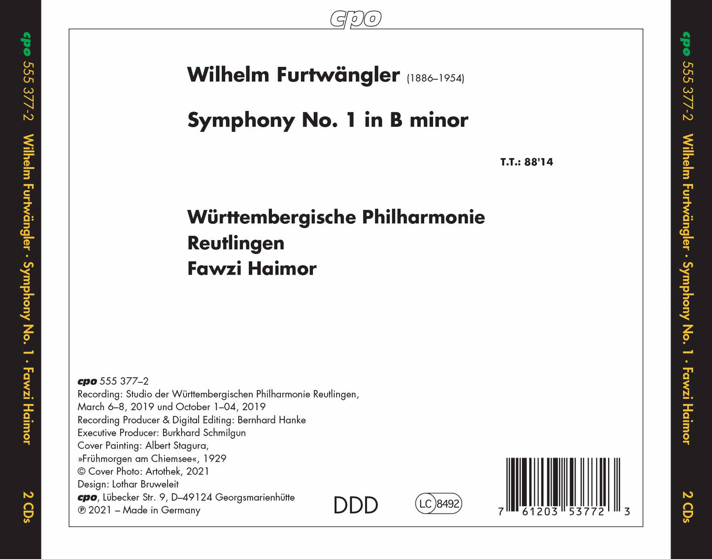 Furtwängler: Symphony No. 1 in B minor