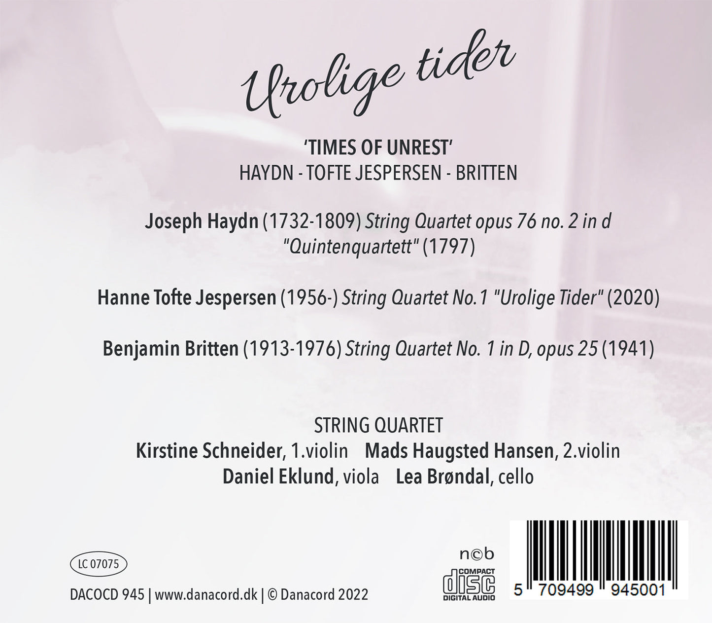 Britten, Haydn & Jespersen: Times of Unrest