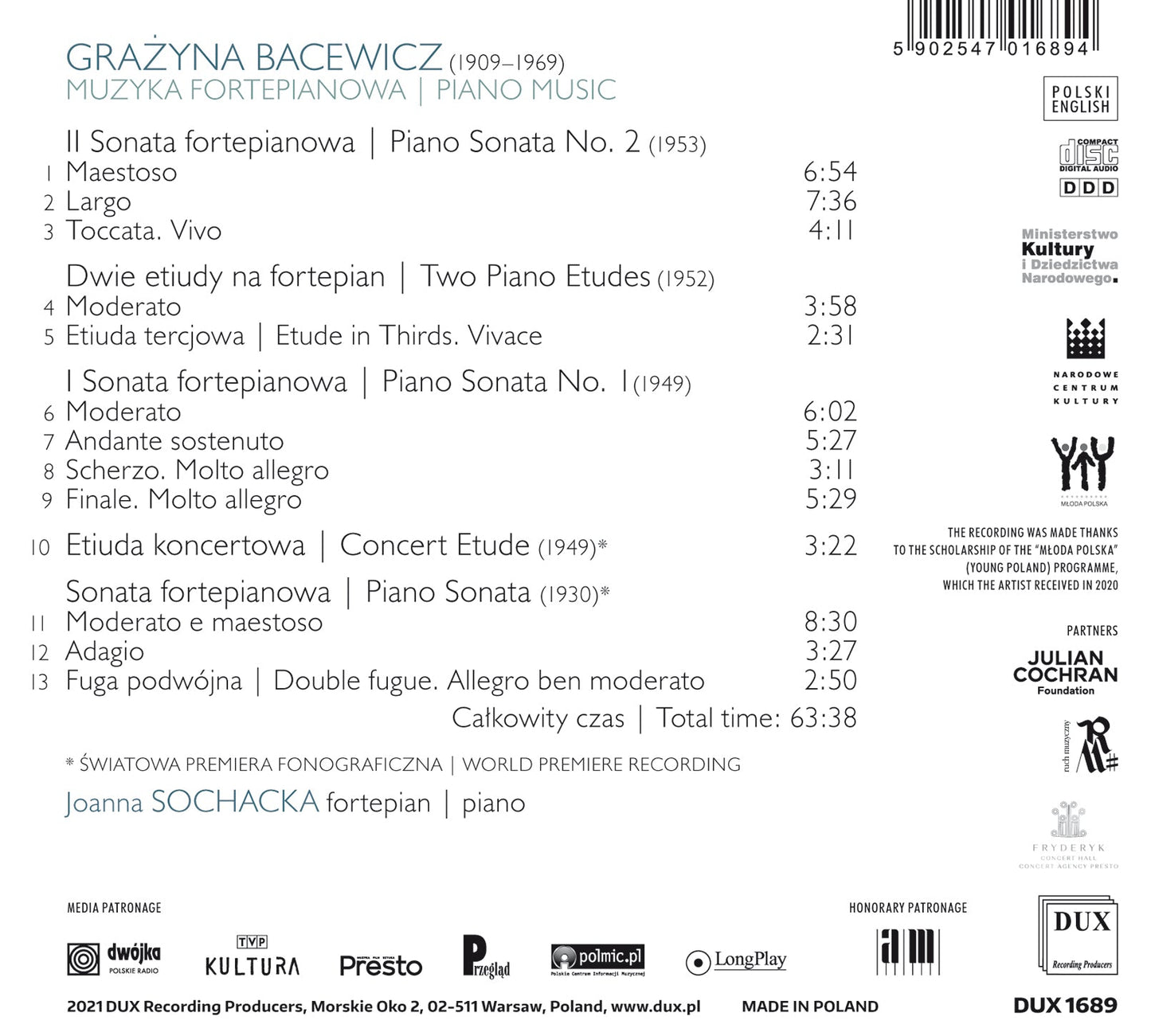 Bacewicz : Piano Music / Sochacka - Piano
