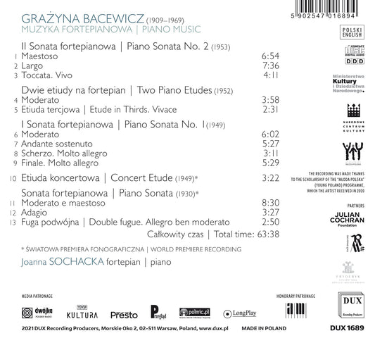 Bacewicz : Piano Music / Sochacka - Piano